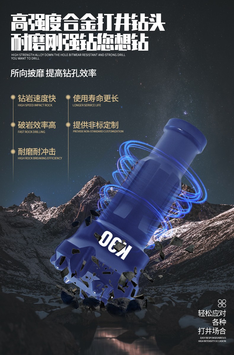 米數多潛孔鉆頭 提供高中低風壓潛孔鉆頭 潛孔沖擊器 等優質采掘鉆具