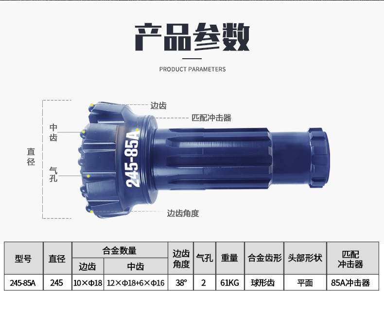 米數多潛孔鉆頭 提供高中低風壓潛孔鉆頭 潛孔沖擊器 等優質采掘鉆具